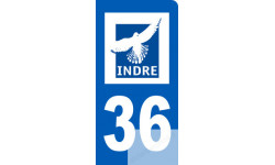autocollant immatriculation 36 motard de l' Indre