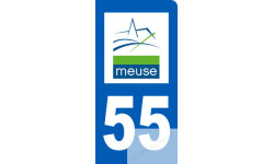 autocollant immatriculation motard 55 de la Meuse