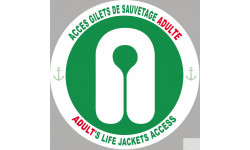 ACCES GILETS DE SAUVETAGE ADULTE - 15cm - Sticker/autocollant