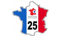 FRANCE 25 Région Franche-Comté - 10x10cm - Sticker/autocollant