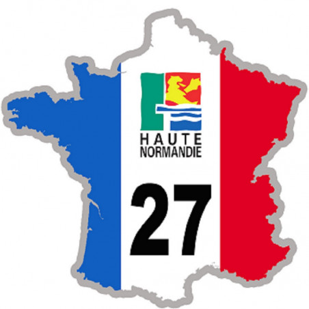 FRANCE 27 Région Haute Normandie - 10x10cm - Sticker/autocollant