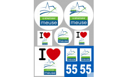 Département 55 la Meuse (8 autocollants variés) - Sticker/autocollant