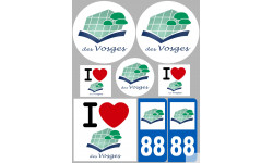 Département 88 les Vosges (8 autocollants variés) - Sticker/autocollant